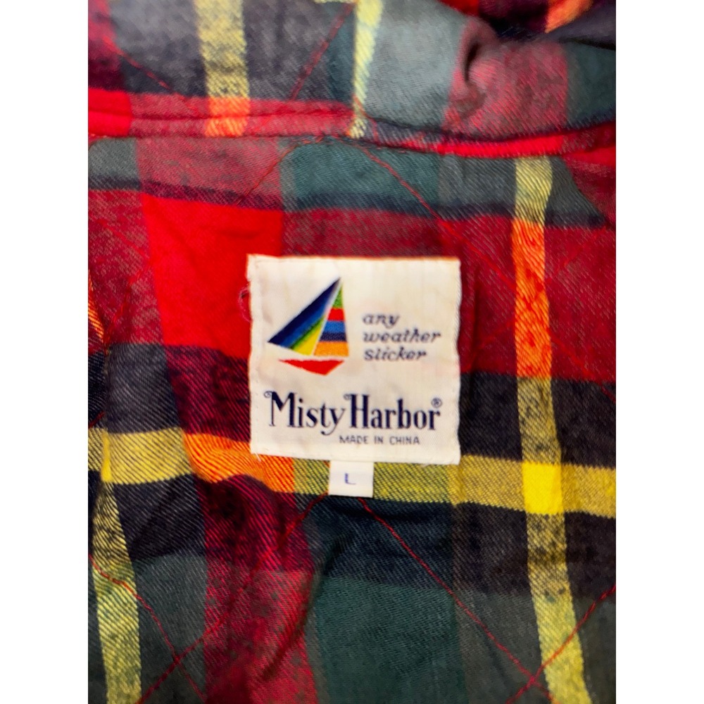 Misty Harbor Red Flannel Lined Raincoat size large vintage Red Slicker - Picture 3 of 7